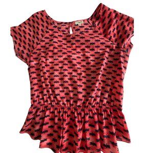 Pink dragonfly top Lily White size L